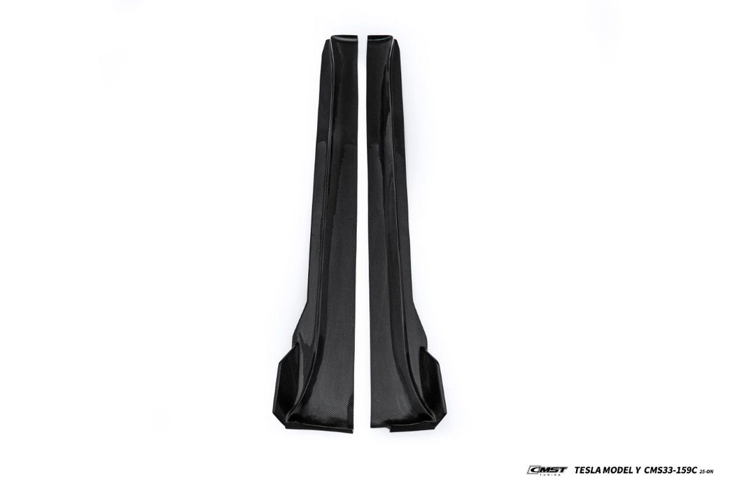 Faldones laterales CMST Tuning V1 para Tesla Model Y Juniper 2026-ON en fibra de carbono/FRP