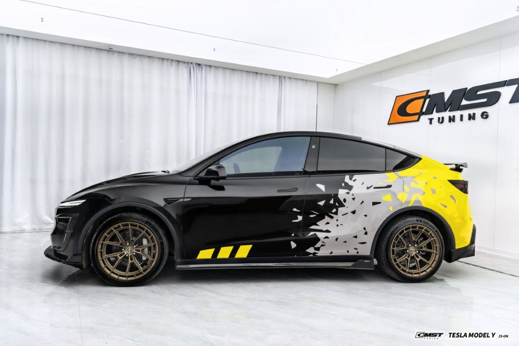 Faldones laterales CMST Tuning V1 para Tesla Model Y Juniper 2026-ON en fibra de carbono/FRP