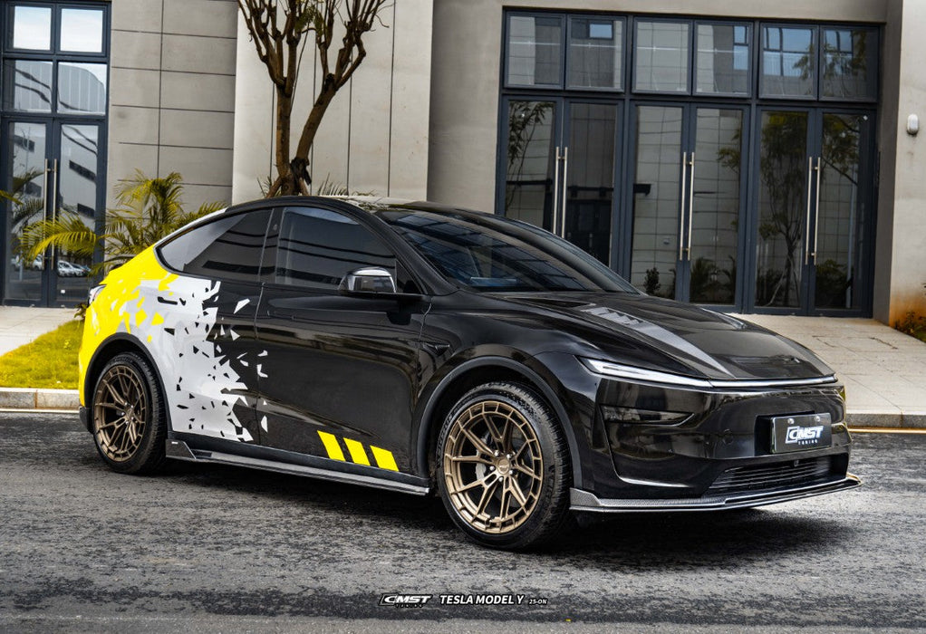Faldones laterales CMST Tuning V1 para Tesla Model Y Juniper 2026-ON en fibra de carbono/FRP