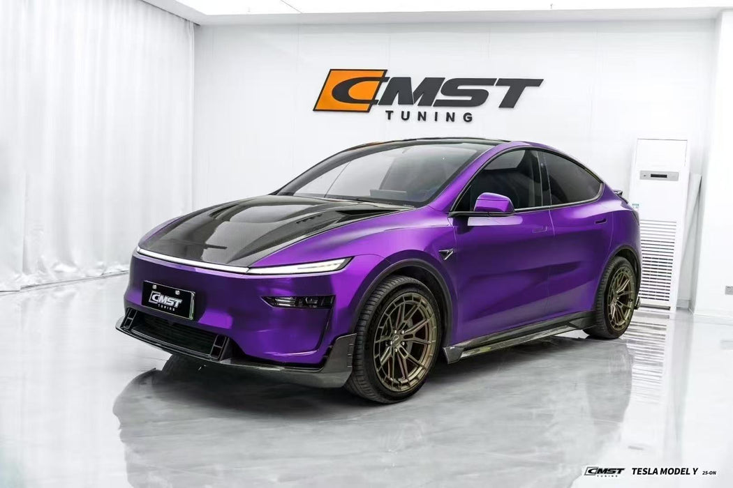 Faldones laterales CMST Tuning V2 para Tesla Model Y Juniper 2026-ON en fibra de carbono/FRP