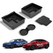 Center Console Organizer Set for Tesla Model Y Juniper 2025-2026 | Tesla Model 3 Highland 2024-2026 | Smooth Sliding Wear-Resistant Storage Tray Set | Easy-Clean Interior Accessory | 4PCS Black - EV Bandit