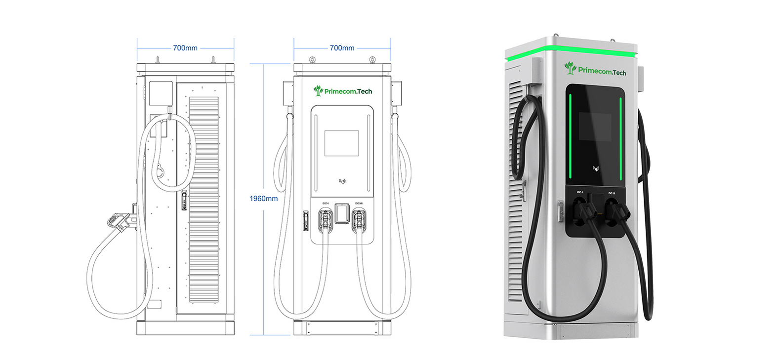 Level 3 DC Dual Dispenser EV Charger Supercharger DC Fast Charger for ...