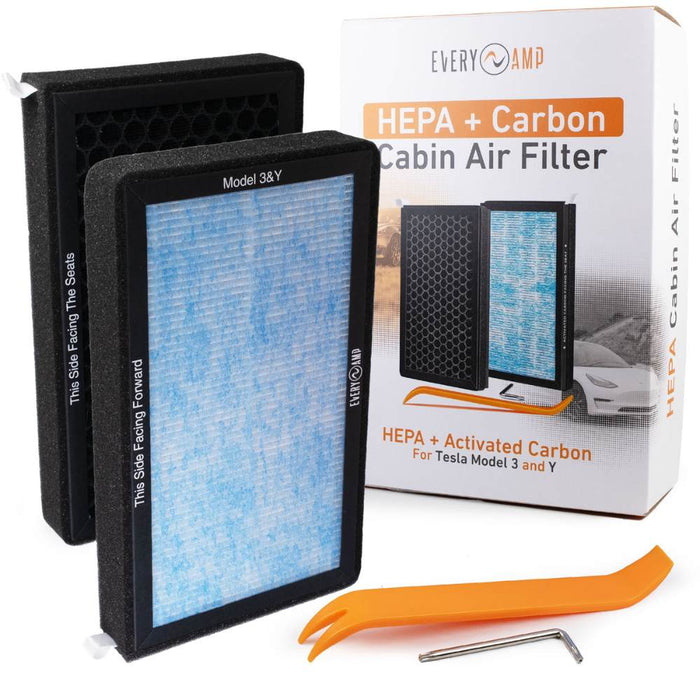 HEPA+Activated Carbon Cabin Air Filters for Tesla Model 3 and Y