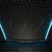 Shooting star meteor effect with blue ambient edge lighting