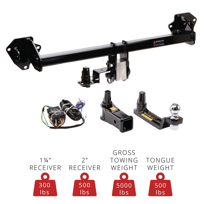 Stealth Hidden Hitch SHR63003 Tow + Rack Combo with 7-way wiring for Kia EV9