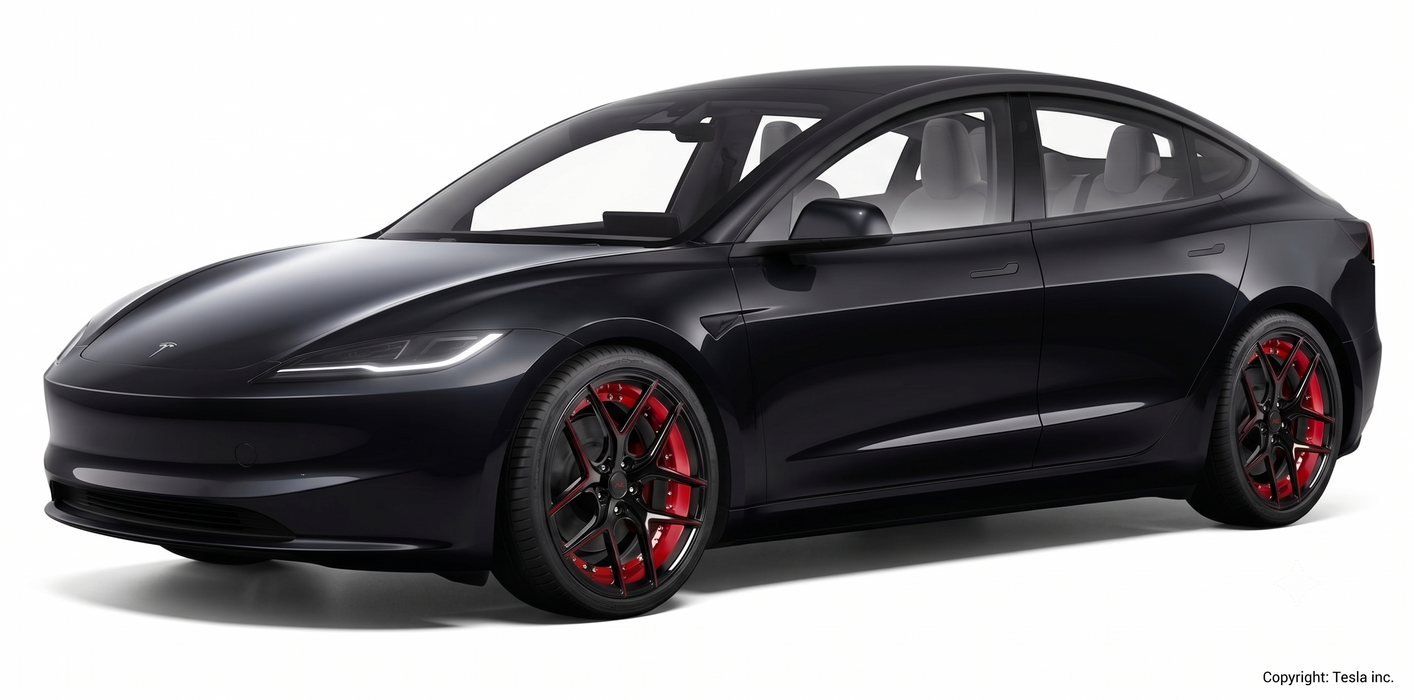 EV Bandit Wheels on Tesla Model 3 in black