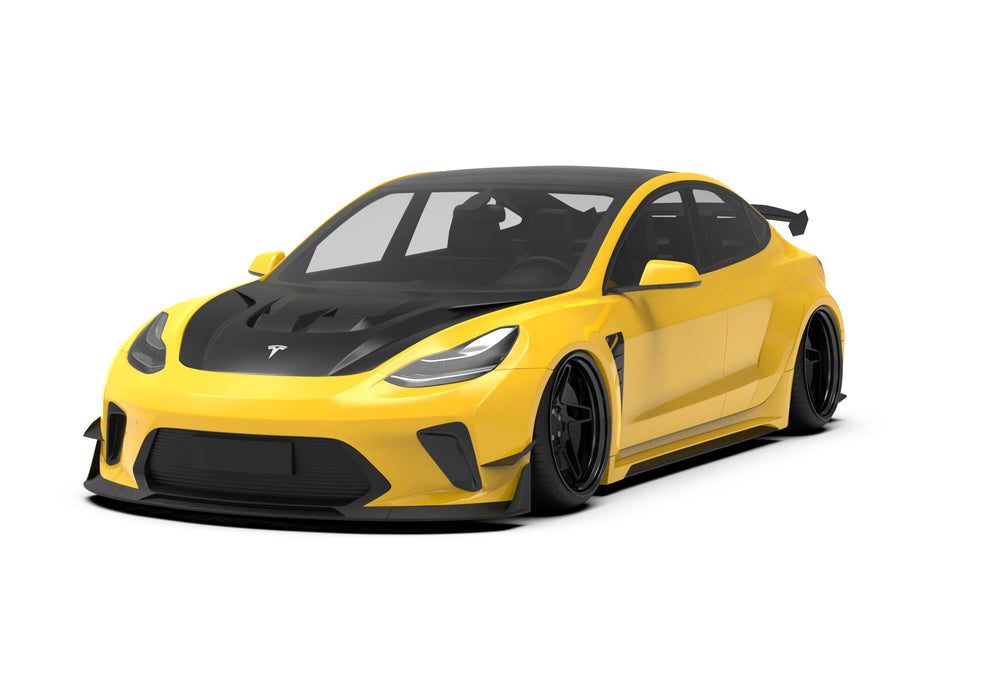 Tesla Model 3 2017-2023 “HACKER” Widebody FRP & Partial Carbon Full Kit