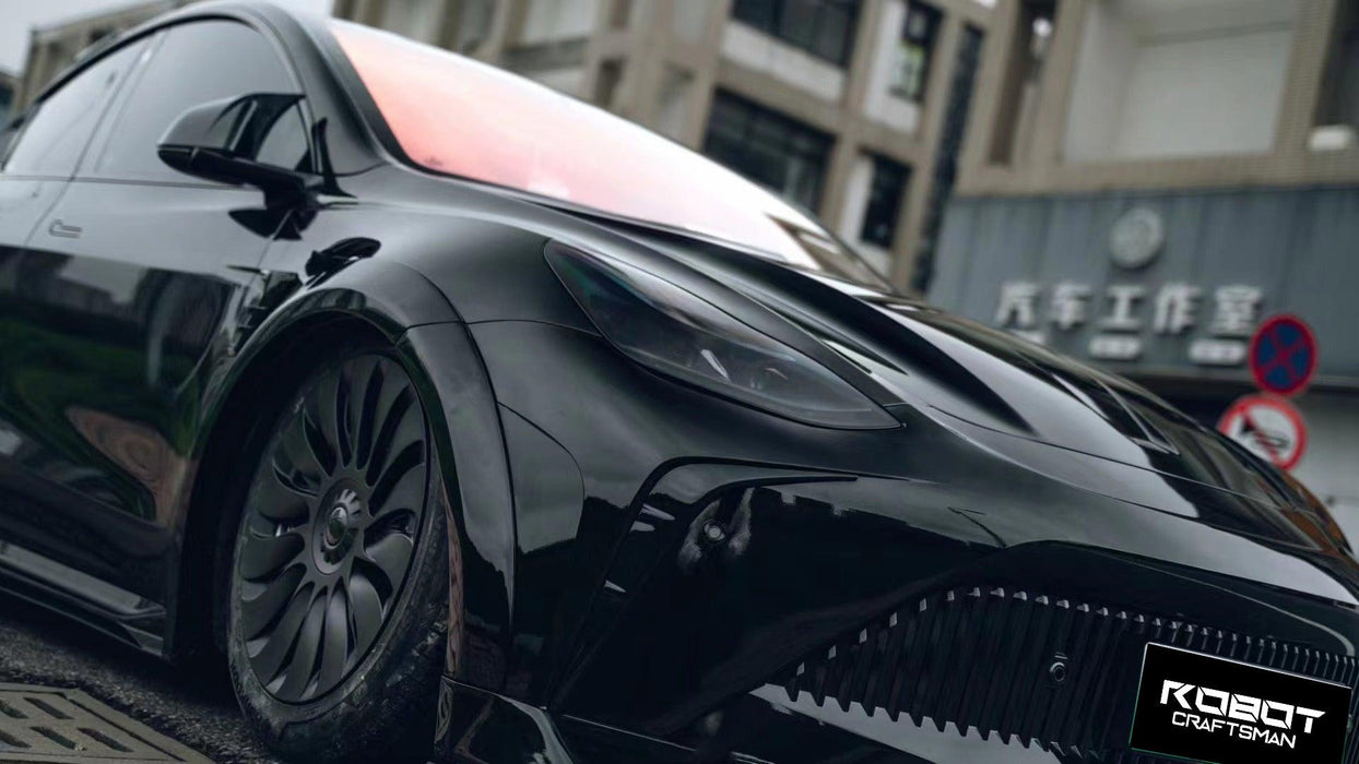 Robot Craftsman "STARSHIP" Widebody Wheel Arches for Tesla Model Y Performance AWD Carbon Fiber/FRP
