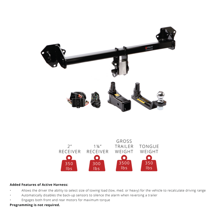 Stealth Hidden Hitch SHR63002 Tow + Rack Combo with Active wiring harness for Kia EV6