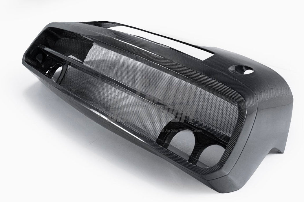 Robot Craftsman CHOPPER carbon fiber front bumper on Dodge Challenger Hellcat