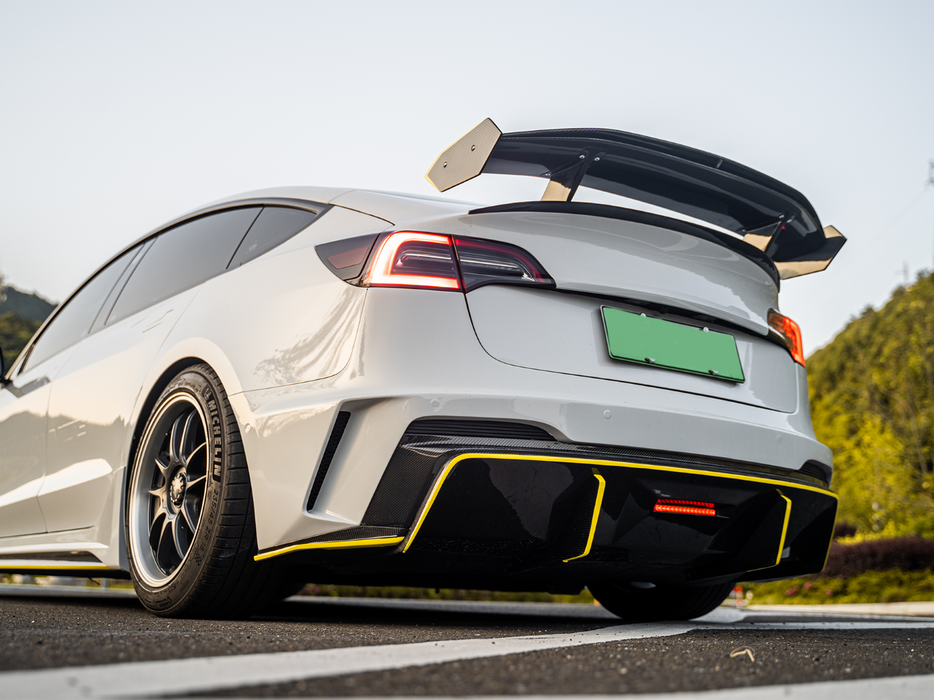 "Hacker"  Narrow Body Rear Bumper & Rear Diffuser For Tesla Model 3