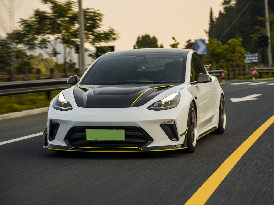 "Hacker"  Narrow Body Front Bumper & Front Lip For Tesla Model 3