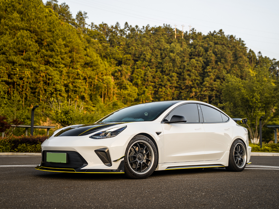 "Hacker"  Narrow Body Front Bumper & Front Lip For Tesla Model 3