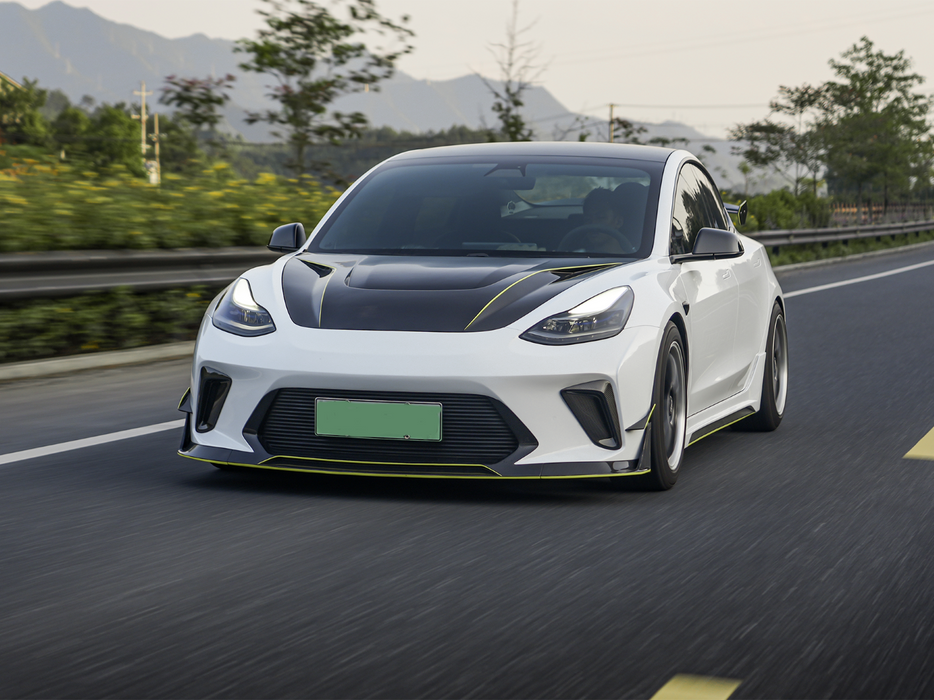 "Hacker"  Narrow Body Front Bumper & Front Lip For Tesla Model 3