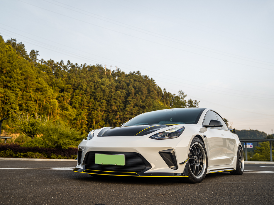 "Hacker"  Narrow Body Front Bumper & Front Lip For Tesla Model 3