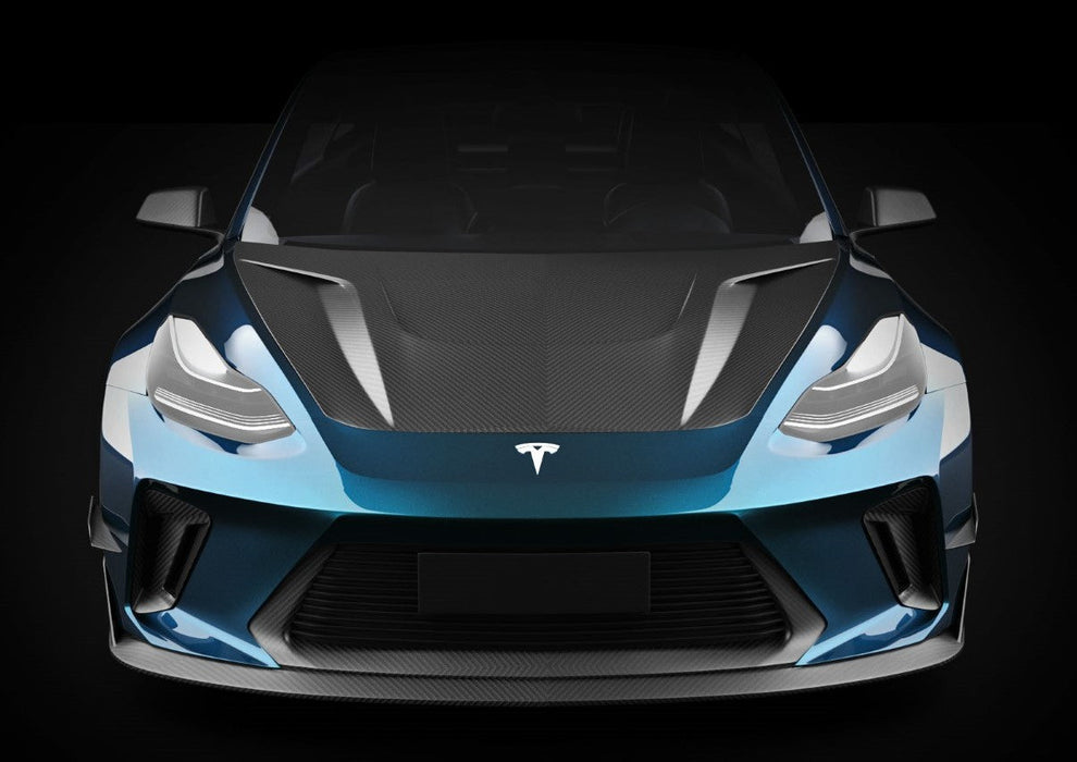 "Hacker"  Widebody V1 Hood Bonnet For Tesla Model 3