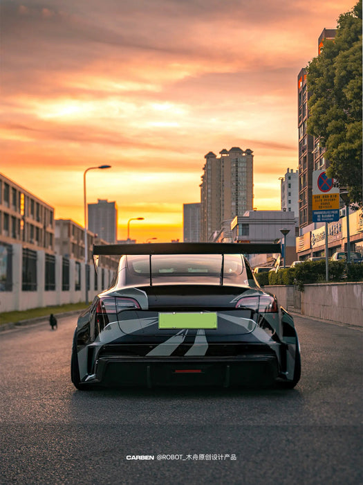 "Hacker"  Widebody Rear Bumper & Rear Diffuser For Tesla Model 3