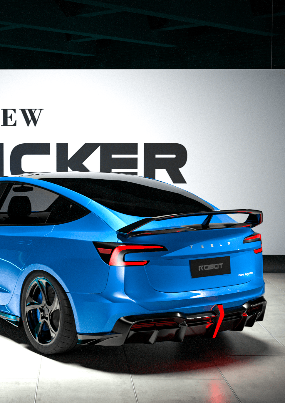 Hacker Rear Wing for Tesla Model 3 Highland / Performance Carbon Fiber ...