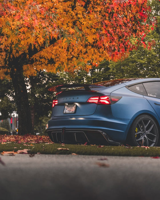 Alerón trasero "Crypton" para Tesla Model 3 Performance/Base Sedan en fibra de carbono/FRP