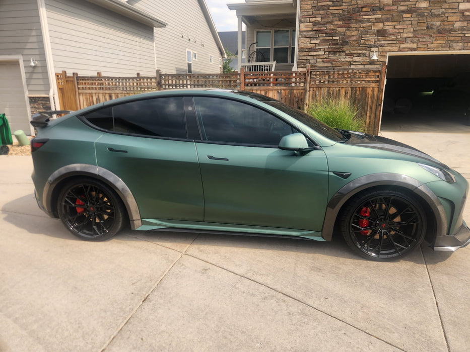 Robot Craftsman "STARSHIP" Widebody Wheel Arches for Tesla Model Y Performance AWD Carbon Fiber/FRP