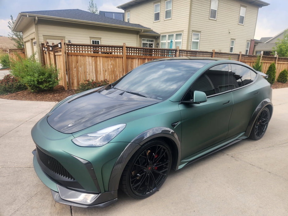 Robot Craftsman "STARSHIP" Widebody Wheel Arches for Tesla Model Y Performance AWD Carbon Fiber/FRP