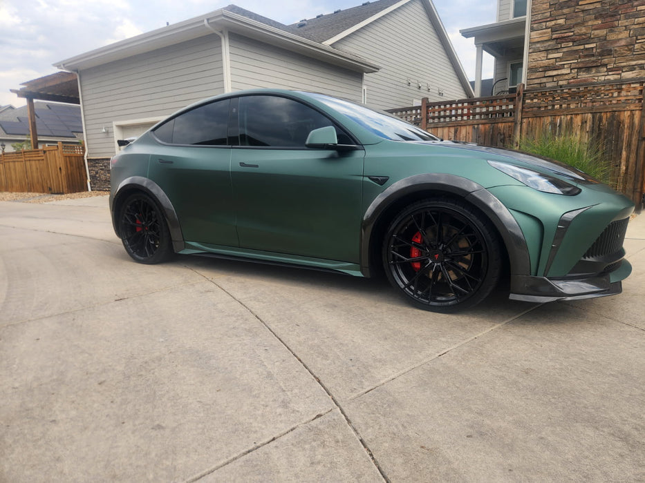 Robot Craftsman "STARSHIP" Widebody Wheel Arches for Tesla Model Y Performance AWD Carbon Fiber/FRP