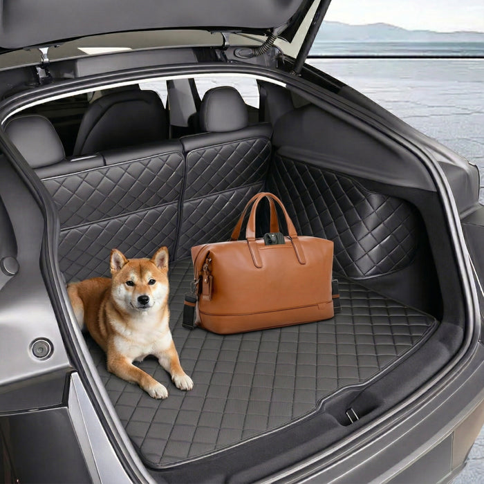 Tesla Model Y Juniper Trunk Mat 2025-2026 & 2019-2024 | Waterproof All-Weather Cargo Liner & Dog Seat Cover