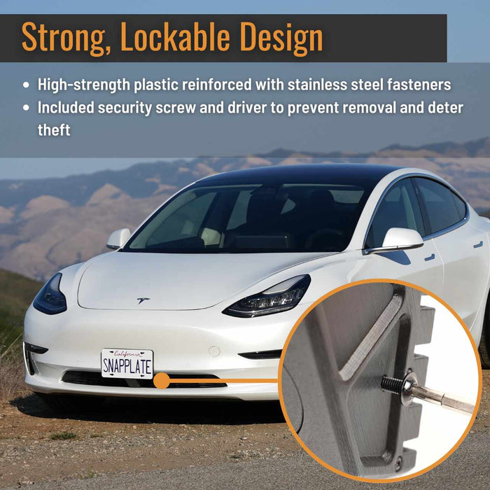 Tesla Model 3 SnapPlate Front License Plate Holder