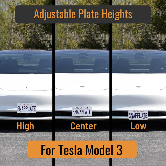 Tesla Model 3 SnapPlate Front License Plate Holder