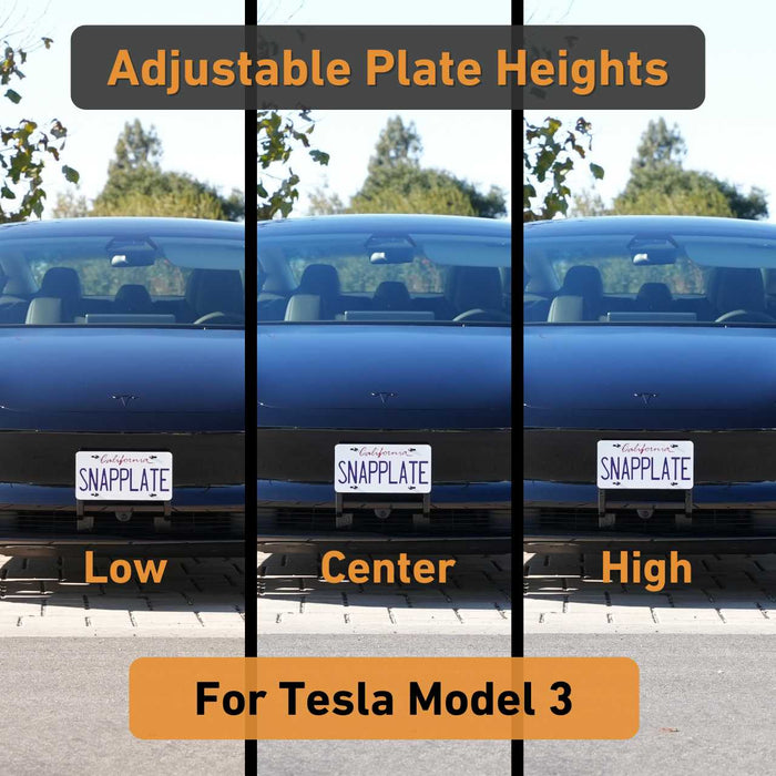 Tesla Model 3 SnapPlate Front License Plate Holder