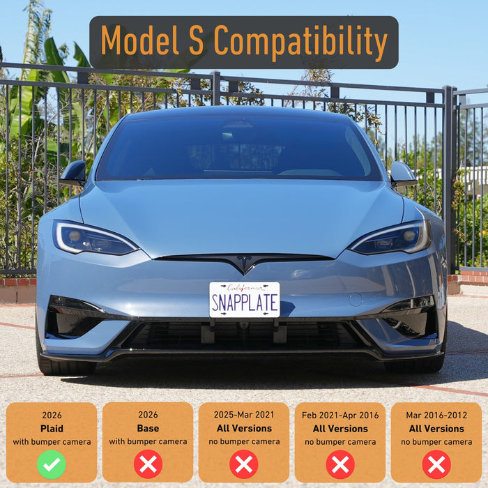 Tesla Model S SnapPlate Front License Plate Holder