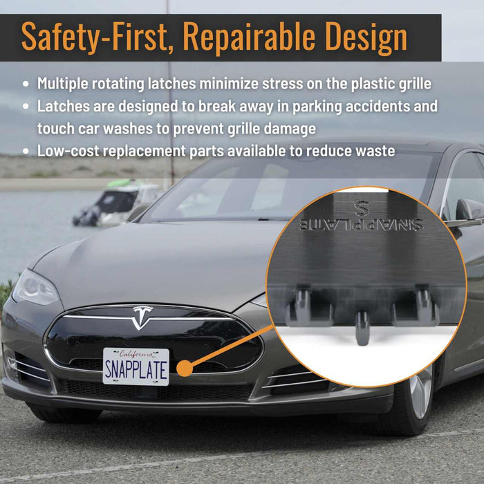Tesla Model S SnapPlate Front License Plate Holder