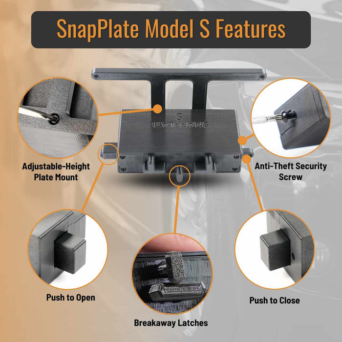 Tesla Model S SnapPlate Front License Plate Holder