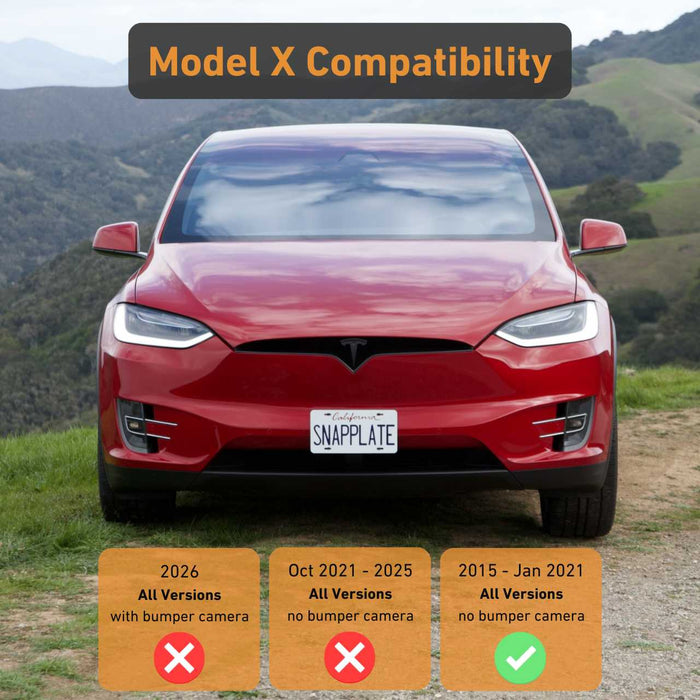 Tesla Model X SnapPlate Front License Plate Holder