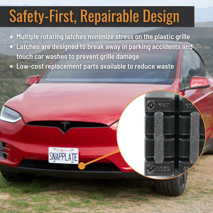 Tesla Model X SnapPlate Front License Plate Holder