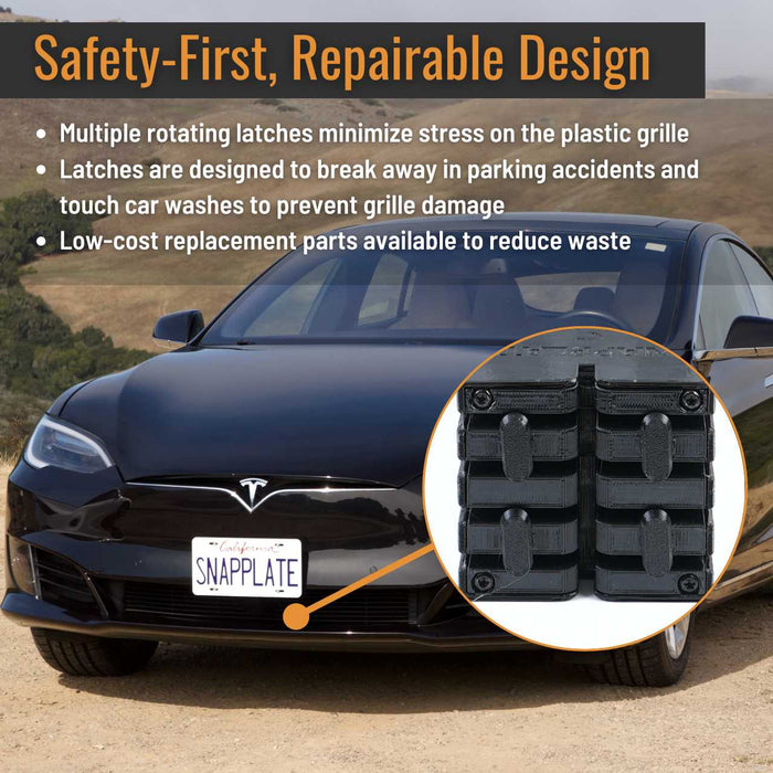 Tesla Model S SnapPlate Front License Plate Holder