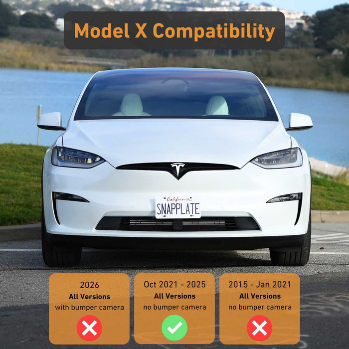 Tesla Model X SnapPlate Front License Plate Holder
