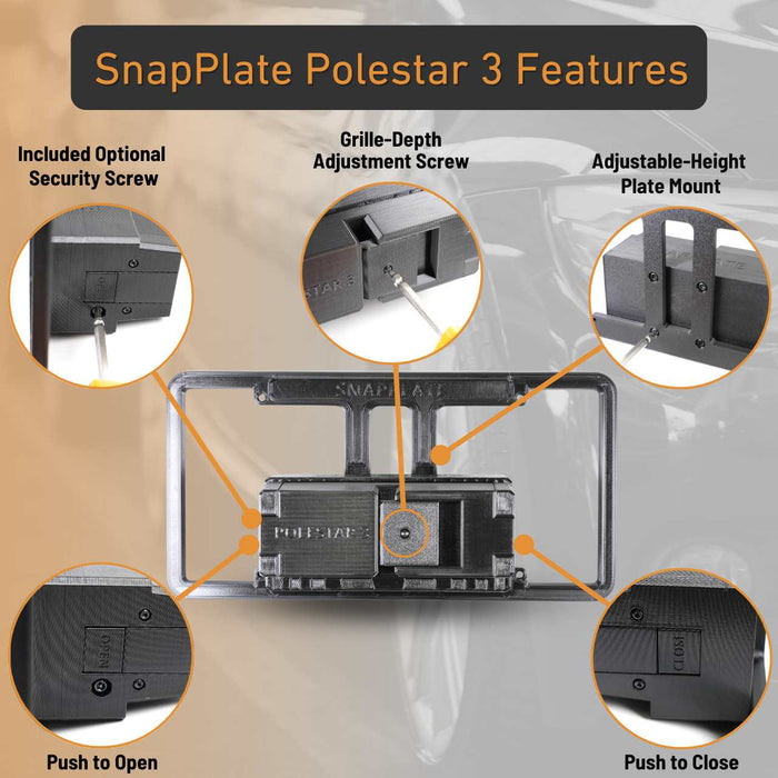 Polestar 3 Front License Plate Holder, No Drill, SnapPlate