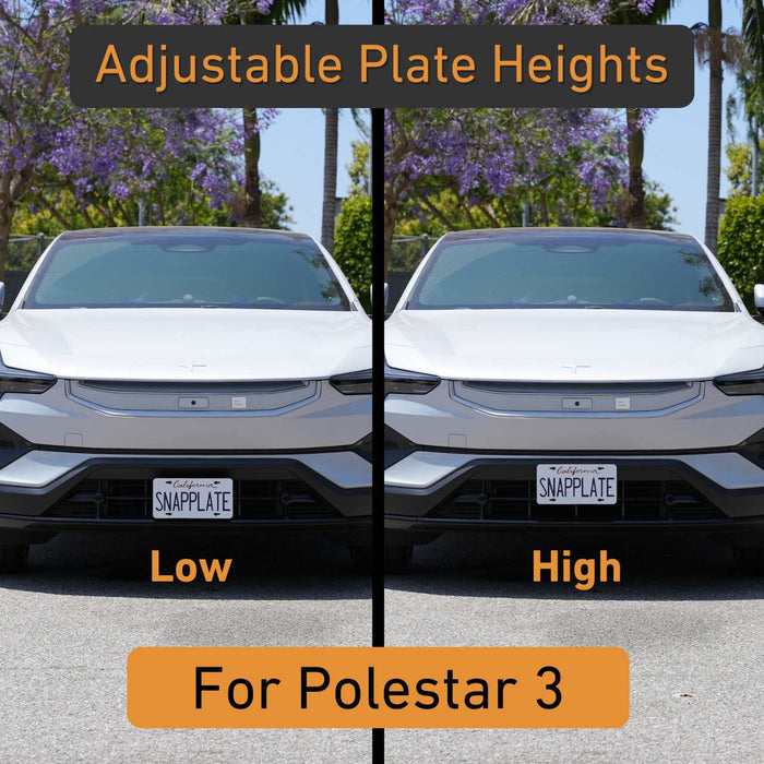 Polestar 3 Front License Plate Holder, No Drill, SnapPlate