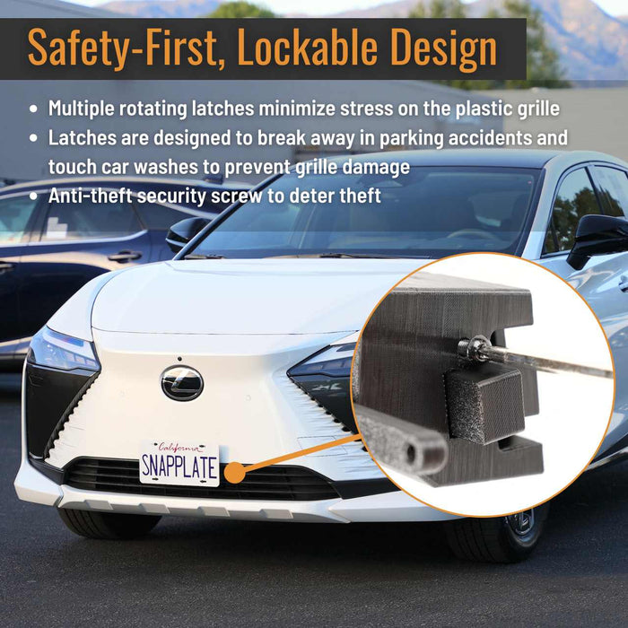 Lexus RZ SnapPlate No-Drill Front License Plate Holder