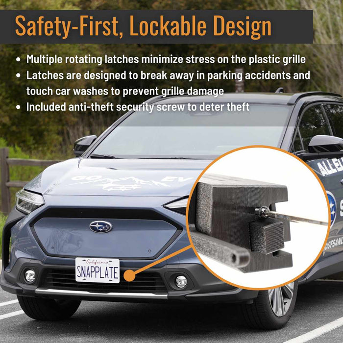 Subaru Solterra SnapPlate No-Drill Front License Plate Holder