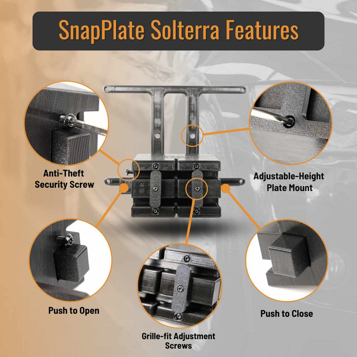 Subaru Solterra SnapPlate No-Drill Front License Plate Holder