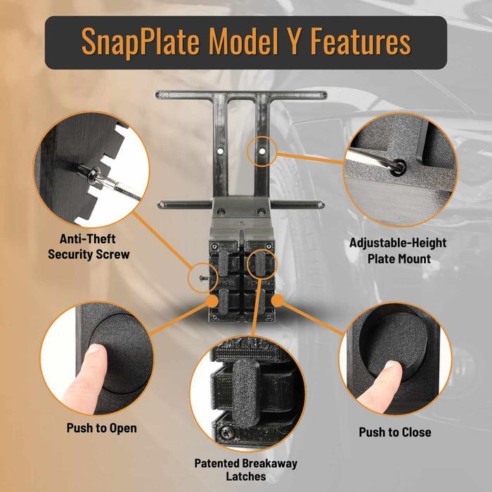 Tesla Model Y SnapPlate Front License Plate Holder