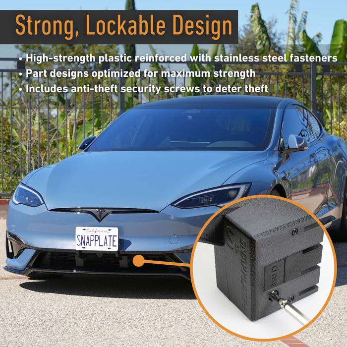 Tesla Model S SnapPlate Front License Plate Holder
