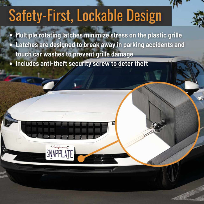 Polestar 2 SnapPlate No-Drill Front License Plate Holder