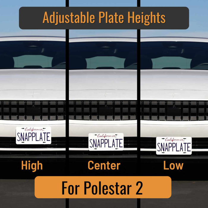 Polestar 2 SnapPlate No-Drill Front License Plate Holder