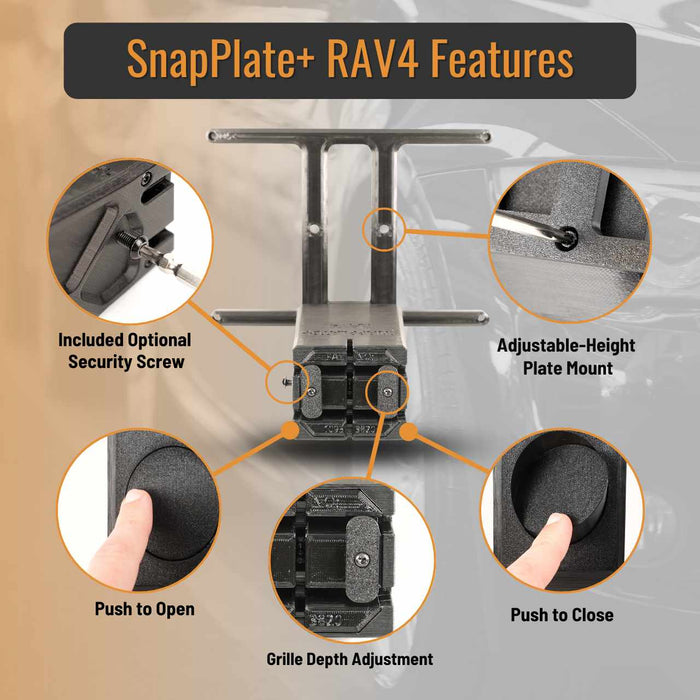 Toyota RAV4 No-Drill SnapPlate+ Front License Plate Bracket