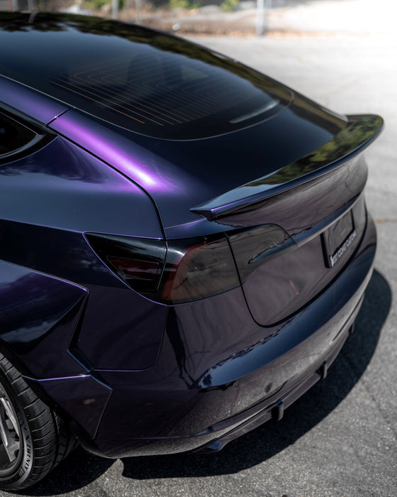 Tesla Model 3 widebody kit rear three quarter