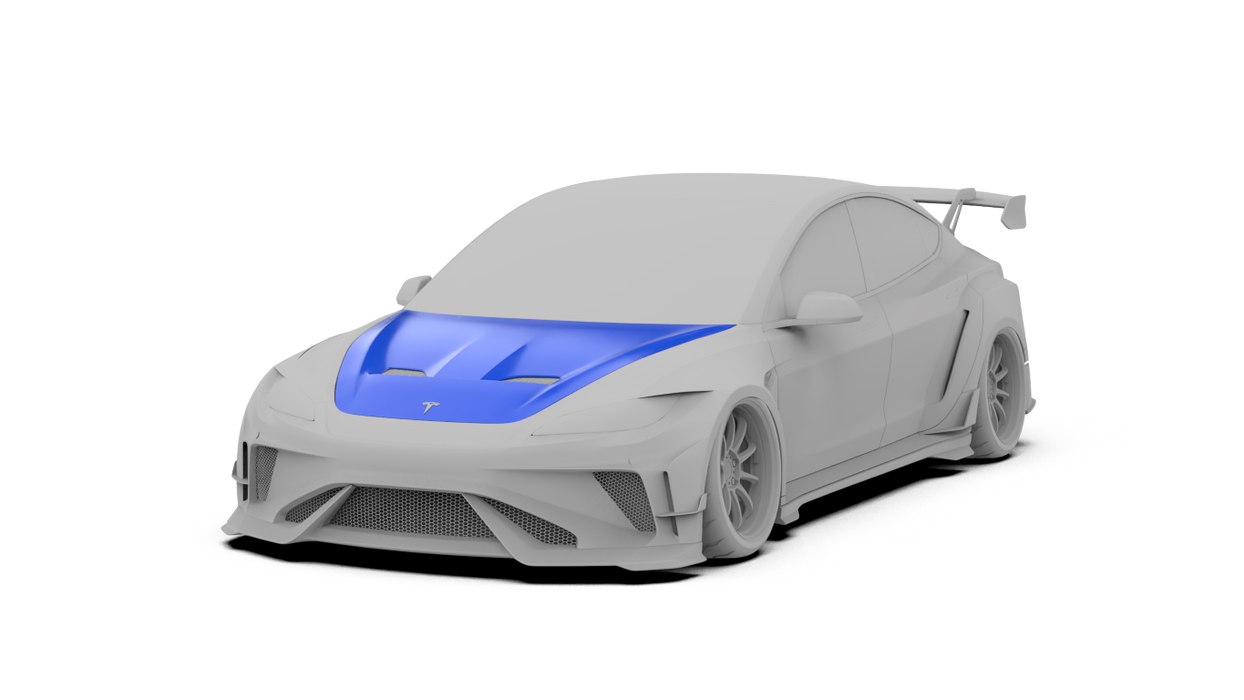 Kit completo de carrocería ancha "Hacker" para Tesla Model 3 Highland/Performance (2024-ON) en fibra de carbono/FRP