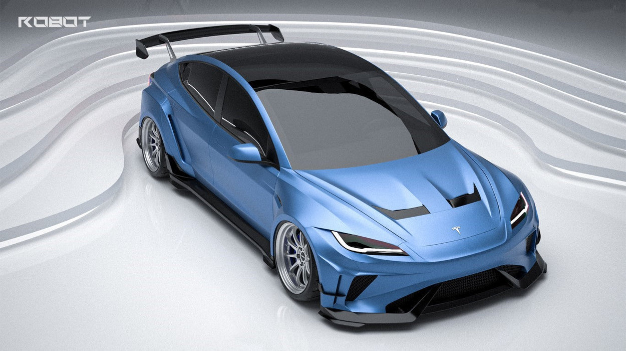 Kit completo de carrocería ancha "Hacker" para Tesla Model 3 Highland/Performance (2024-ON) en fibra de carbono/FRP